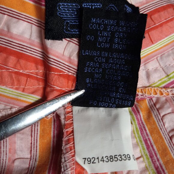Star City Size 13 Shorts Juniors Striped Seersucker Button Front Multicolor NEW - Picture 4 of 4